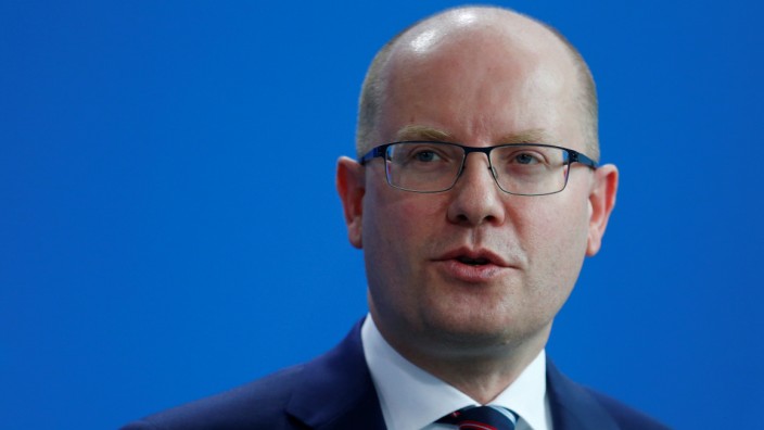 FILE PHOTO - Czech Republic Prime Minister Sobotka speaks during the news conference at the Chancellery in Berlin