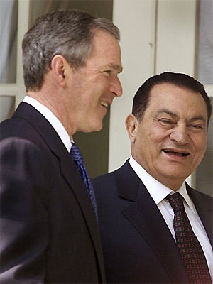 Bush, Mubarak, Crawford, Ranch, AP