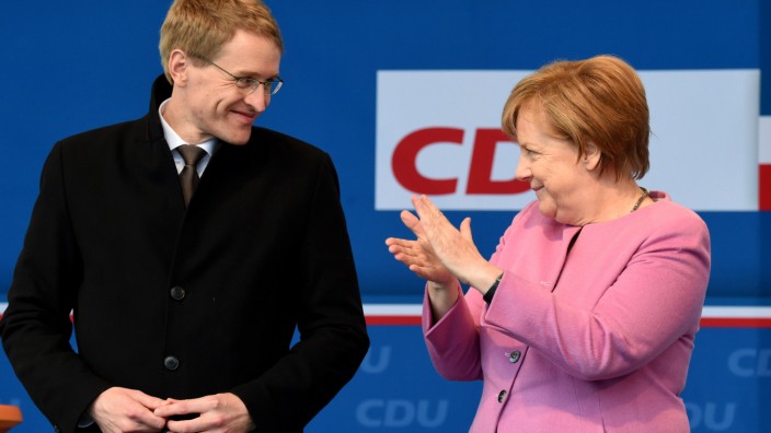 CDU-Spitzenkandidat Daniel Günther und Kanzlerin Angela Merkel