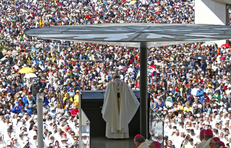 Pope Francis leads the Holy Mass at the Shrine of Our Lady of Fatima in Portugal