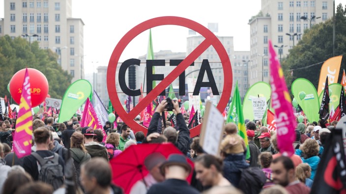 Protest gegen Handelsabkommen Ceta