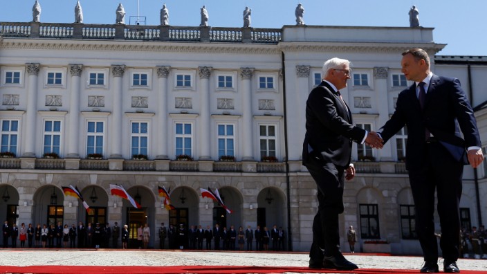 German President Steinmeier meets his Polish counterpart Duda during his visit in Warsaw