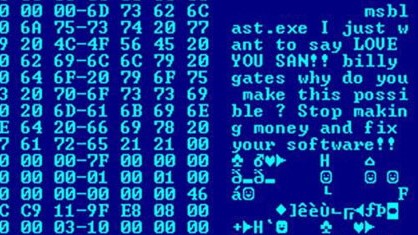 Ransomware WannaCry: Nachricht an Bill Gates im "Blaster Wurm".