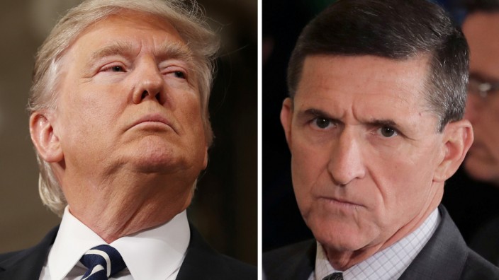 FILE PHOTO: A combination photo shows U.S. President Donald Trump, White House National Security Advisor Michael Flynn and FBI Director James Comey in Washington