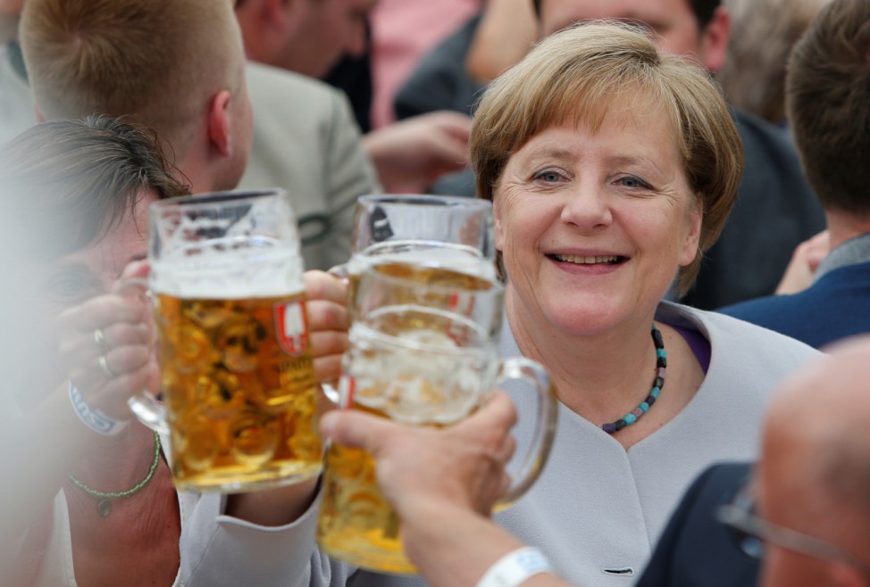 German Chancellor Merkel at Trudering festival in Munich