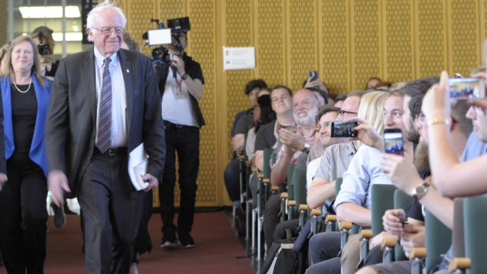 Der US amerikanische Senator Bernie Sanders hat an der Freien Universität FU Berlin eine Rede über
