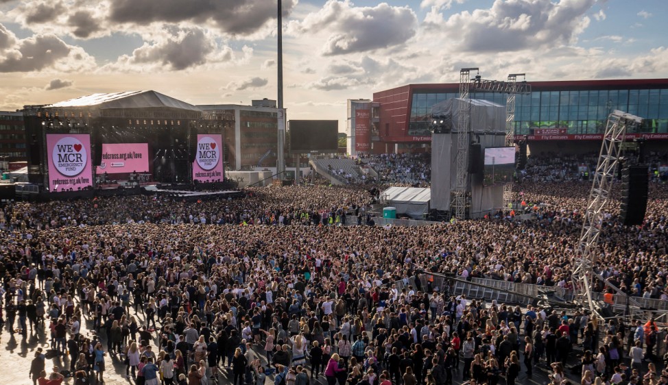 General view during the One Love Manchester benefit concert for the victims of the Manchester Arena terror attack at Emirates Old Trafford, Manchester