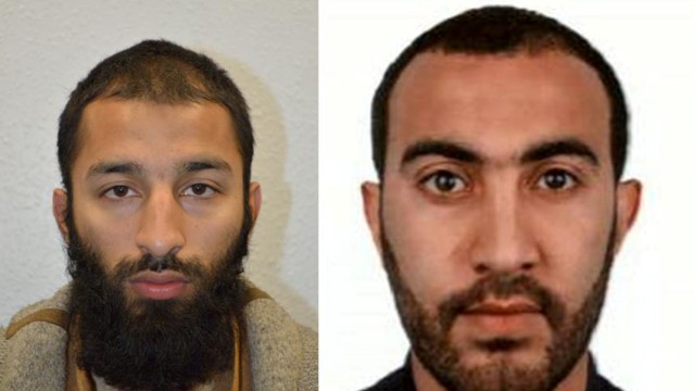 Two of the men shot dead by police following the attack on London Bridge and Borough Market on Saturday are seen in this undated combination image of two photographs, received in London