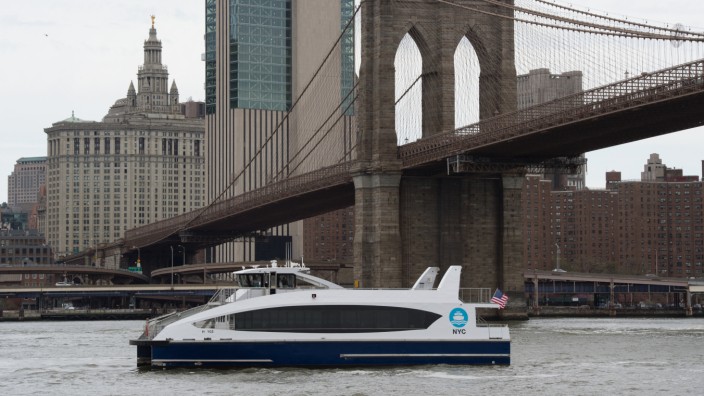 New York Mayor Bill De Blasio Rides New Citywide Ferries