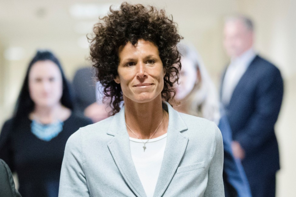 Andrea Constand walks to the courtroom during Bill Cosby's sexual assault trial at the Montgomery County Courthouse in Norristown