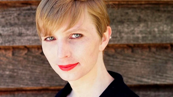 Chelsea Manning poses in a photo of herself for the first time since she was released from prison