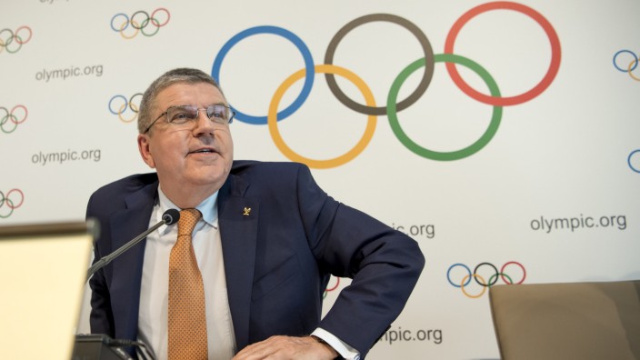 Olympia: IOC-Präsident Thomas Bach bei der Pressekonferenz.