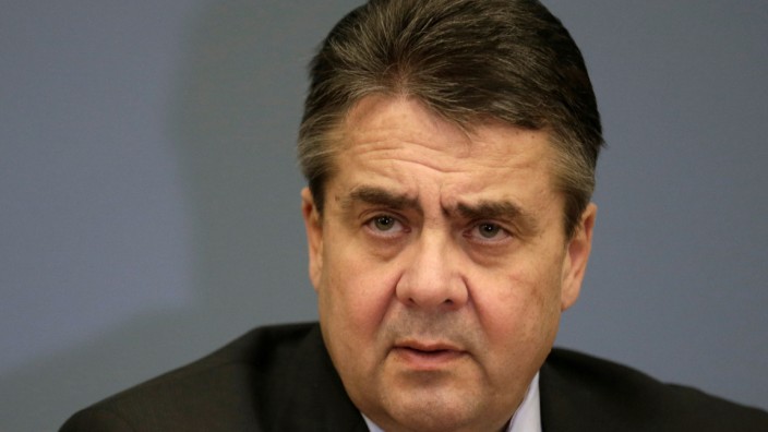 FILE PHOTO: German Foreign minister Sigmar Gabriel listens during a news conference in Riga, Latvia