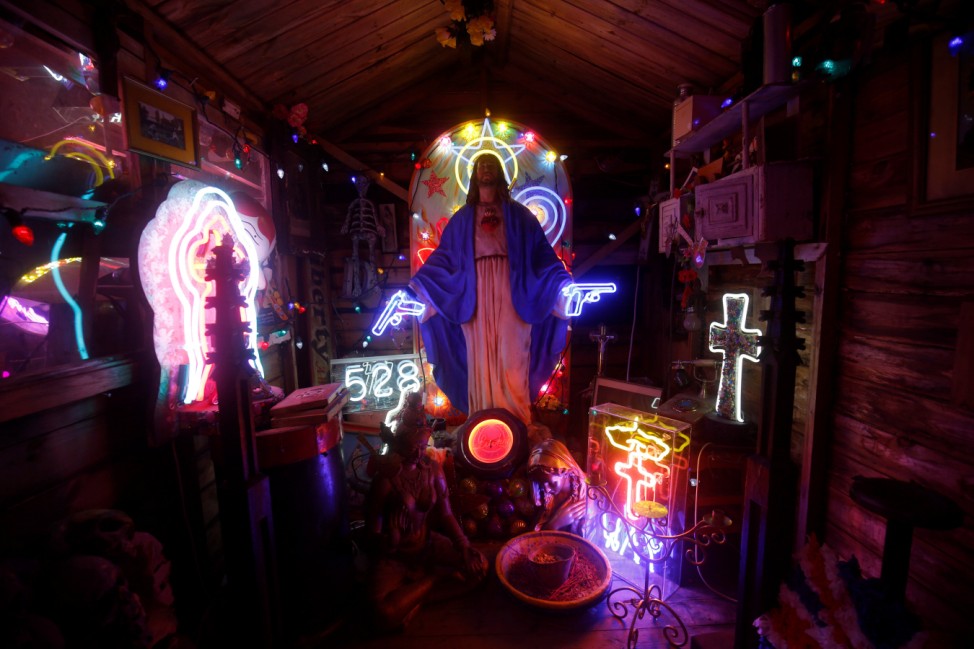 Neon artwork is exhibited in God's Own Junkyard gallery and cafe in London