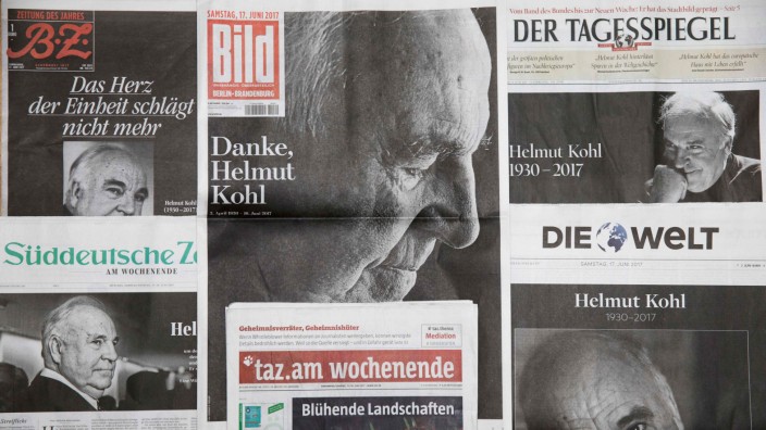 Zum Tod von Helmut Kohl: Die Titelseiten der großen deutschen Tageszeitungen am Tag nach dem Tod von Helmut Kohl.