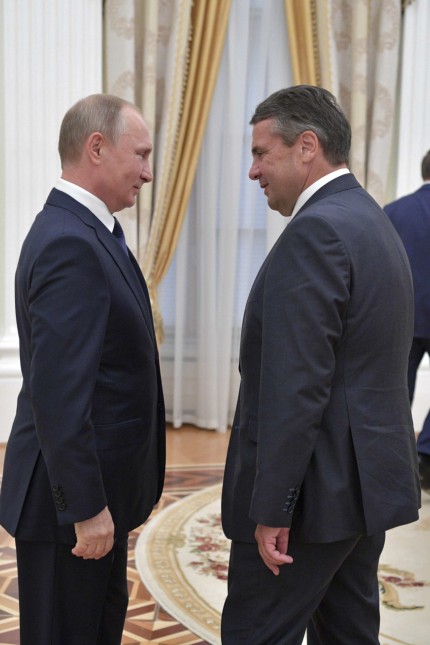 Russian President Putin meets with German Foreign Minister Gabriel in Moscow