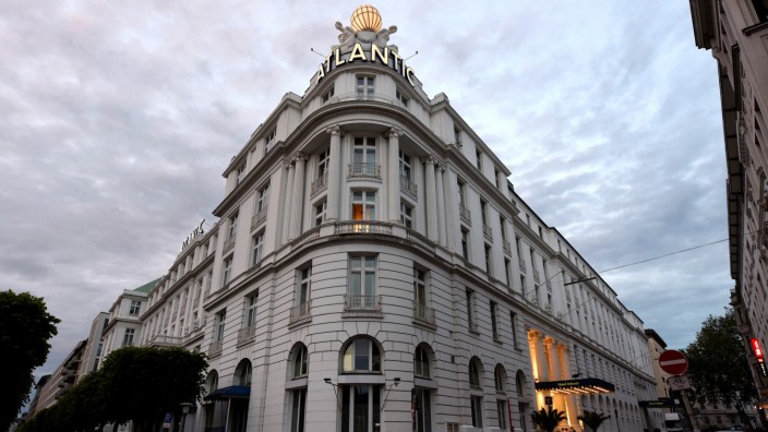 The 'Atlantic' hotel is pictured in Hamburg