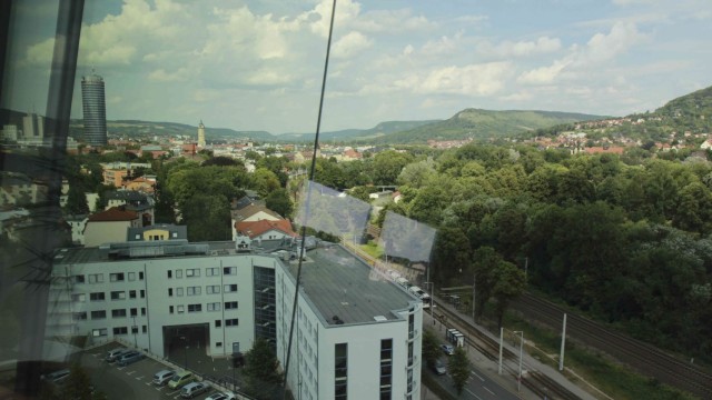 Democracy Lab in Jena: Der Blick aus Sascha Sauers Büro.
