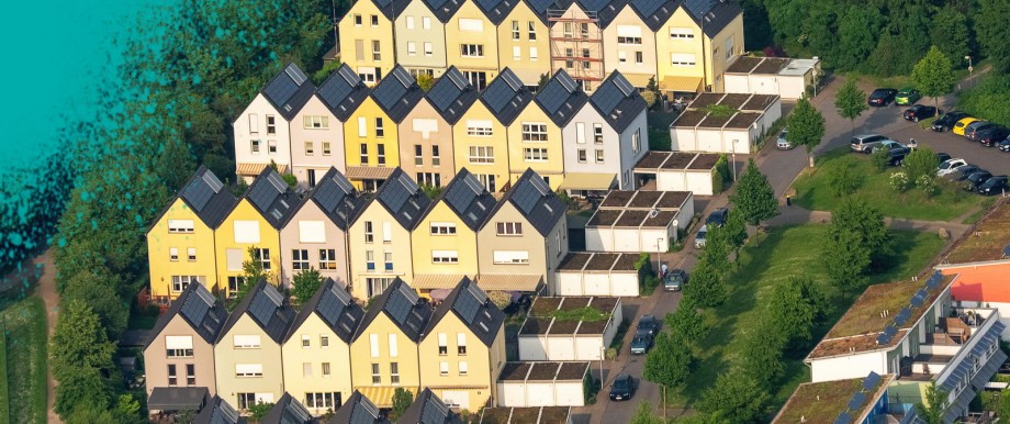 Luftbild Solarsiedlung Sonnenhof Gelsenkirchen Bismarck SolardâÄ°cher alternative Energie regenera
