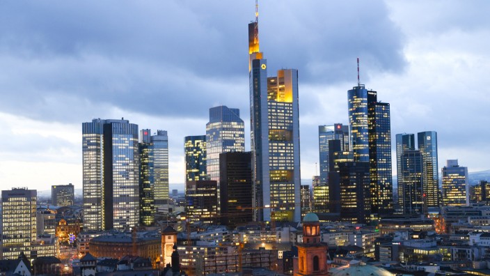 Skyline mit den Banken in Frankfurt
