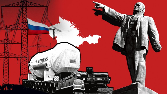 Turbinen auf der annektierten Krim: (Collage: SZ)