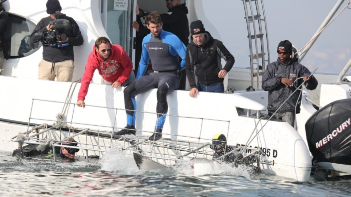 PR-Aktion: Michael Phelps gegen Weißen Hai