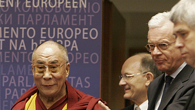 Dalai Lama in Brüssel: "Ein wahrer Freund weist auch auf die Fehler seines Freundes hin": Der Dalai Lama im EU-Parlament in Brüssel.