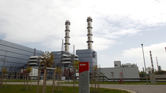 Gas-fired power of German utility giant E.ON is pictured in Irsching