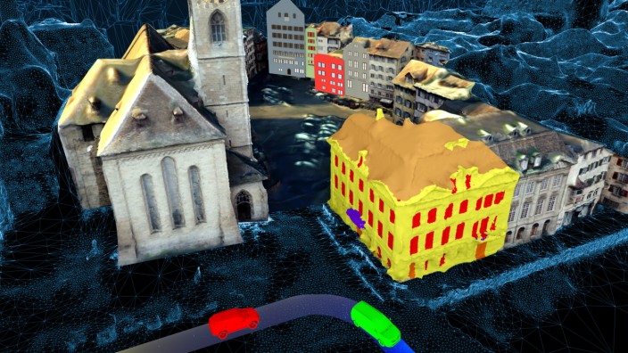 Informatik: Aus Millionen Bildern der Stadt haben Informatiker ein 3-D-Modell von Zürich erstellt - und Individuen wie auch Autos unkenntlich gemacht. Visualisation: ETH Zurich via the ERC VarCity project, Dr. Hayko Riemenschneider