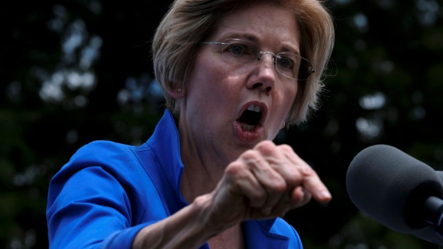U.S. Sen. Elizabeth Warren (D-MA) speaks as the Democratic party leadership unveils their 'Better Deal' for America in Berryville, Virginia