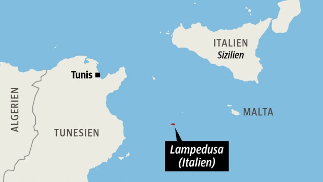 Seenotretter im Mittelmeer: Karte von Lampedusa