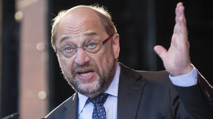 Martin Schulz Campaigns In Mecklenburg-Western Pomerania