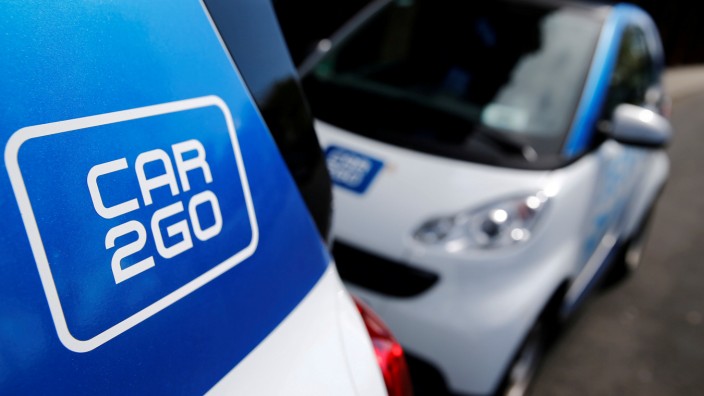 FILE PHOTO: The logo of German car-sharing firm Car2Go is pictured in Cologne