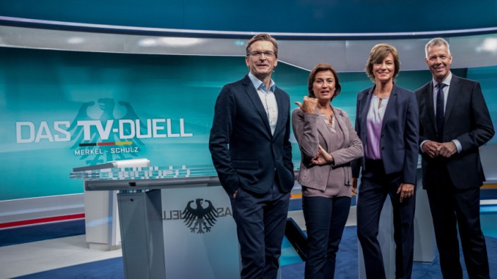 Studio für das TV-Duell zur Bundestagswahl 2017