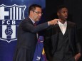 FC Barcelona: Präsident Josip Bartomeu bei der Vorstellung von Ousmane Dembele