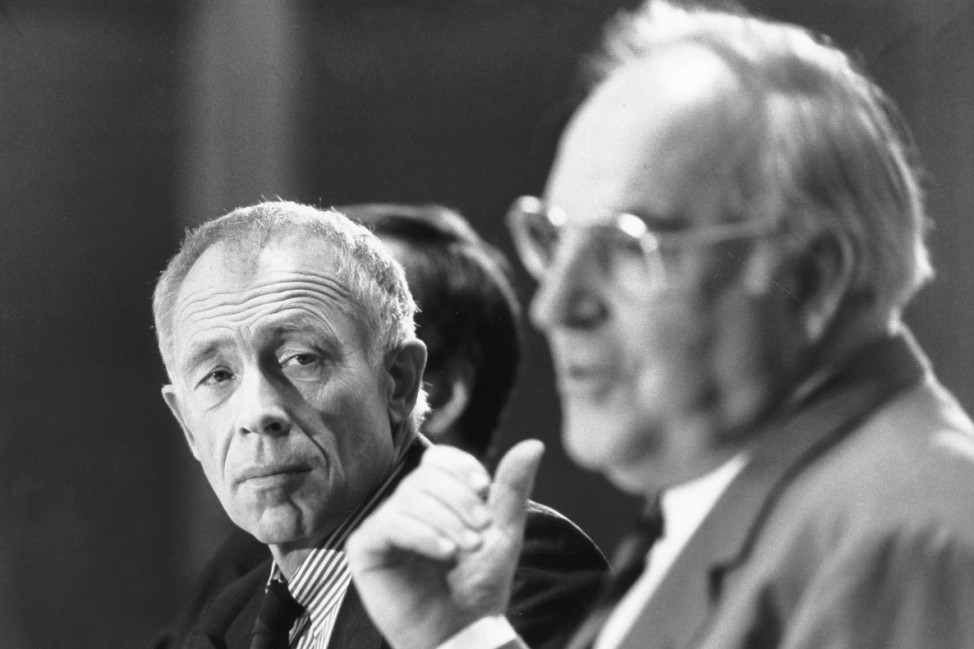 Heiner Geißler und Helmut Kohl, 1989