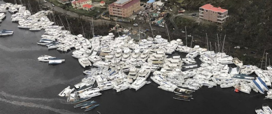 Hurrikan Irma: Schiffe im Hafen von Tortola.