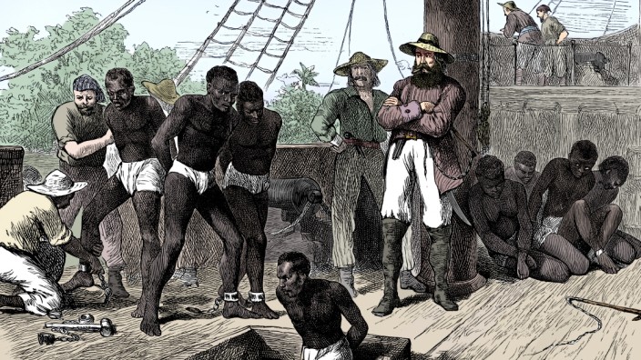 Captives Being Brought On Board A Slave Ship On The West Coast Of Africa (Slave Coast) C1880