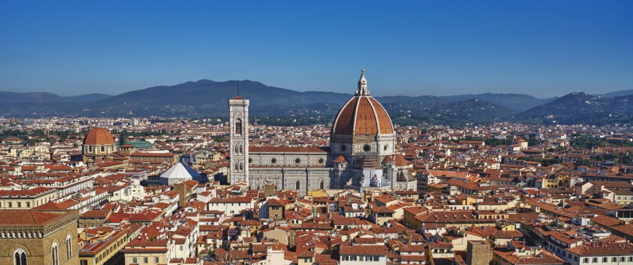 Cityscape of Florence with the Cathedral Duomo on the skyline Florence UNESCO World Heritage Si