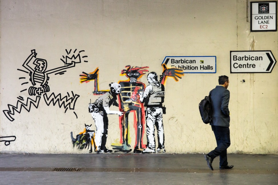 Two New Murals By The Street Artist Banksy Appear At The Barbican Centre