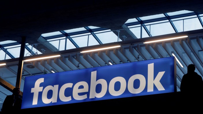 FILE PHOTO: Facebook logo is seen  at a start-up companies gathering at Paris' Station F in Paris