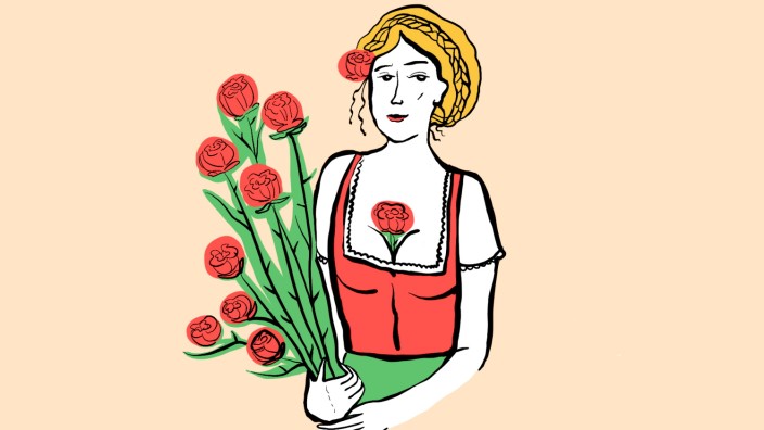Oktoberfest: Eine Rosenverkäuferin - kein Mädchen für alle.