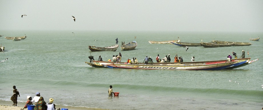 Traditional coastal fishing boats Tanji village Gambia PUBLICATIONxINxGERxSUIxAUTxONLY 1095720 Mik