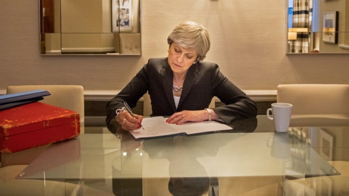 British Prime Minister Theresa May prepares her keynote speech ahead of the final day of conference, in Manchester