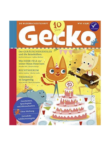 Literarischer Marktplatz: Gecko Kinderzeitschrift Band 61. Ratje, Elbel Verlag, Die Bilderbuch-Zeitschrift Taschenbuch München 2017. 68 Seiten, 6,80 Euro (1. September).