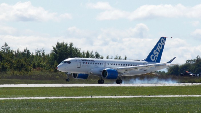 Luftfahrt: Ein Flugzeug des neuen C-Series-Programms von Bombardier - das nun von Konkurrent Airbus übernommen wird.