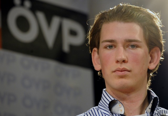 Austrian young OeVP politician Kurz addresses a news conference in Vienna