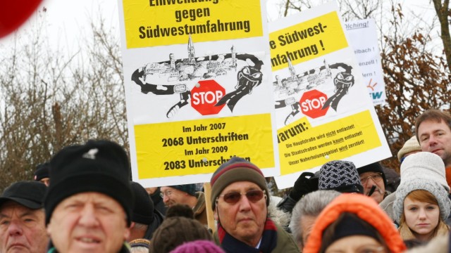 Olching: Demonstration gegen geplante Ortsumfahrung