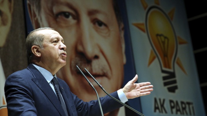Türkei: Der türkische Präsident Recep Tayyip Erdoğan bei einer Veranstaltung der Regierungspartei AKP in Ankara.