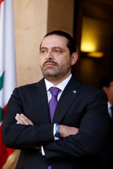 Lebanon's Prime Minister Saad al-Hariri is seen at the governmental palace in Beirut